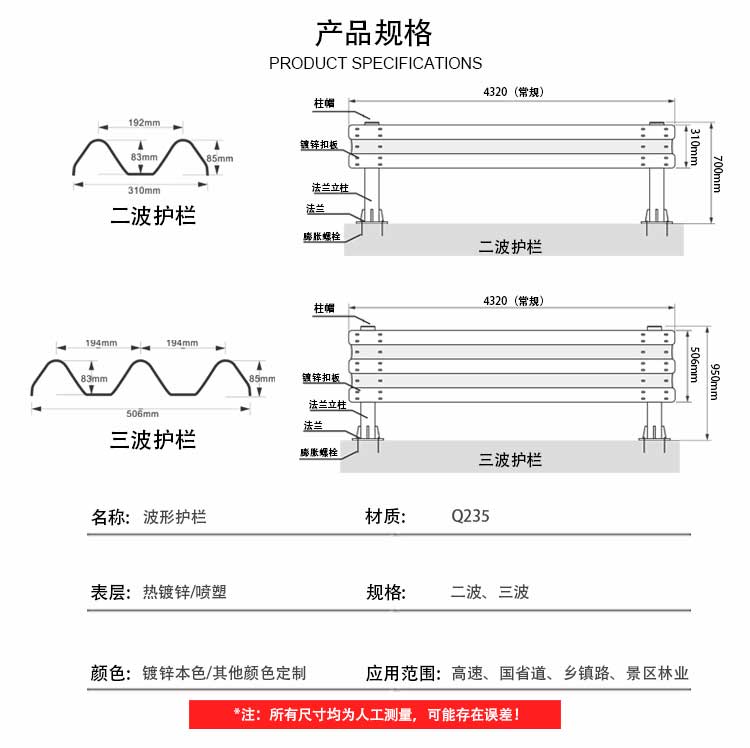二波三波护栏产品规格